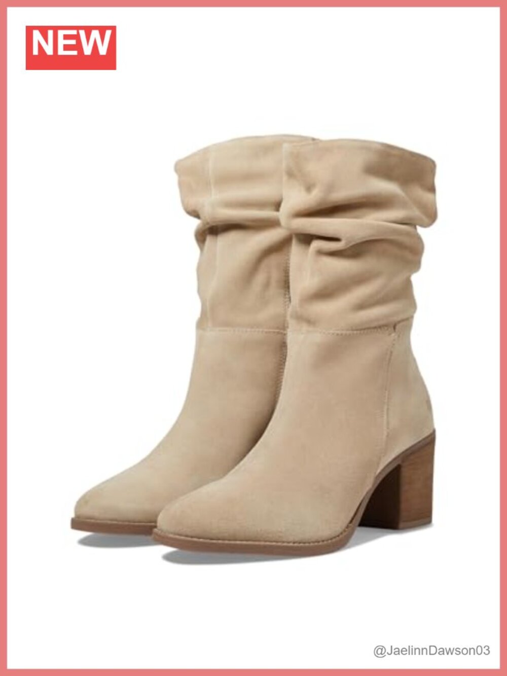 Lucky Brand Women's Bitsie Suede Ankle Bootie Pull-On Almond Toe Stacked Heel